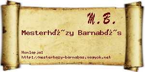 Mesterházy Barnabás névjegykártya